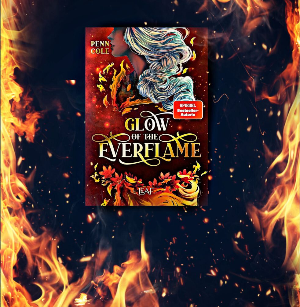 Das Cover von Glow of the Everflame umgeben von Flammen.