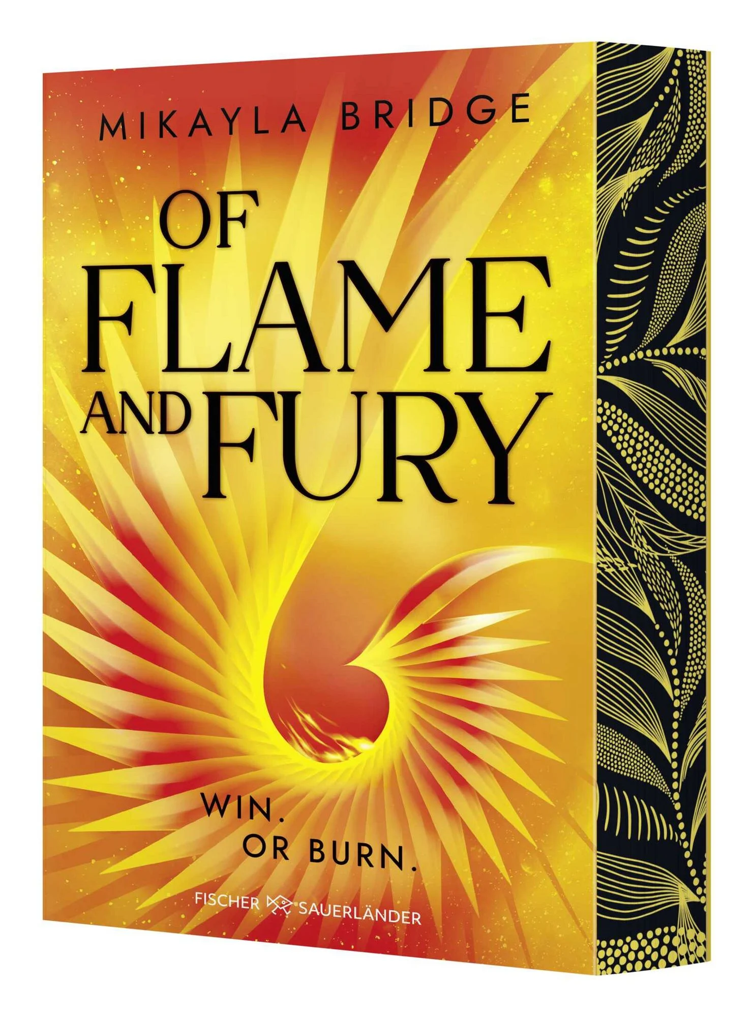 Das Cover von OF Flame and Fury von Mikayla Bridge.